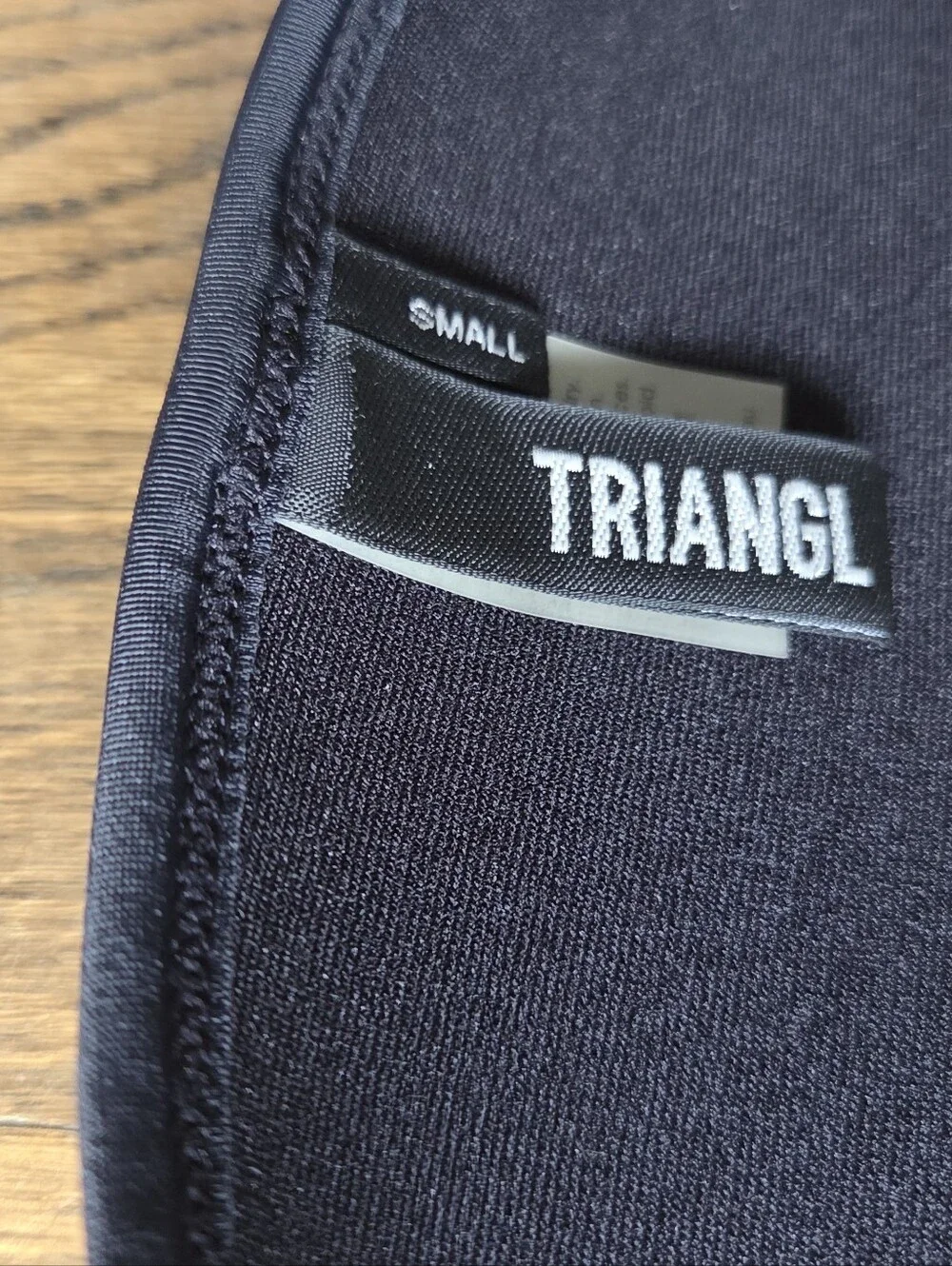 TRIANGL Black Neoprene Bikini Bottoms Size Small Minimal Swimwear